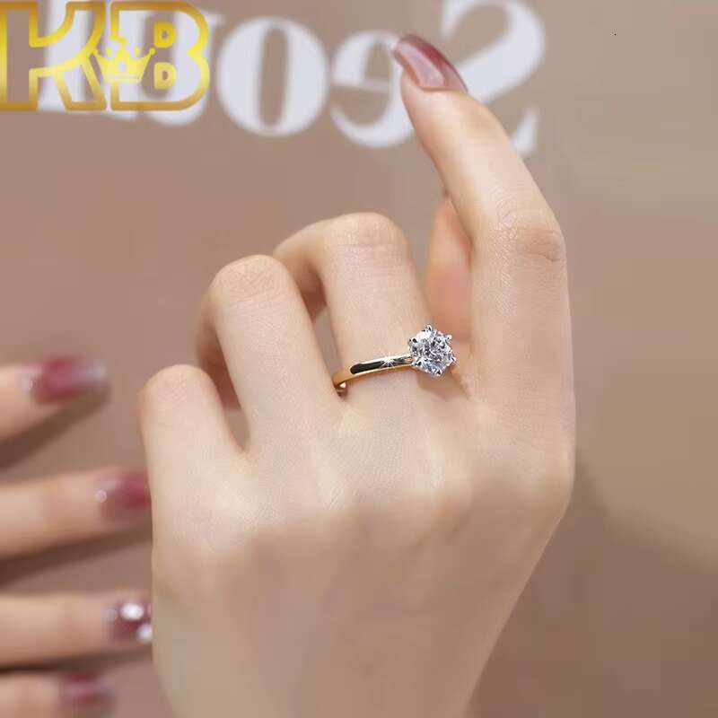 Iced Out Lab Grown Diamond Engagement Wedding 925 Sterling Silver Fashion Women Ring Wedding Fine Jewelry