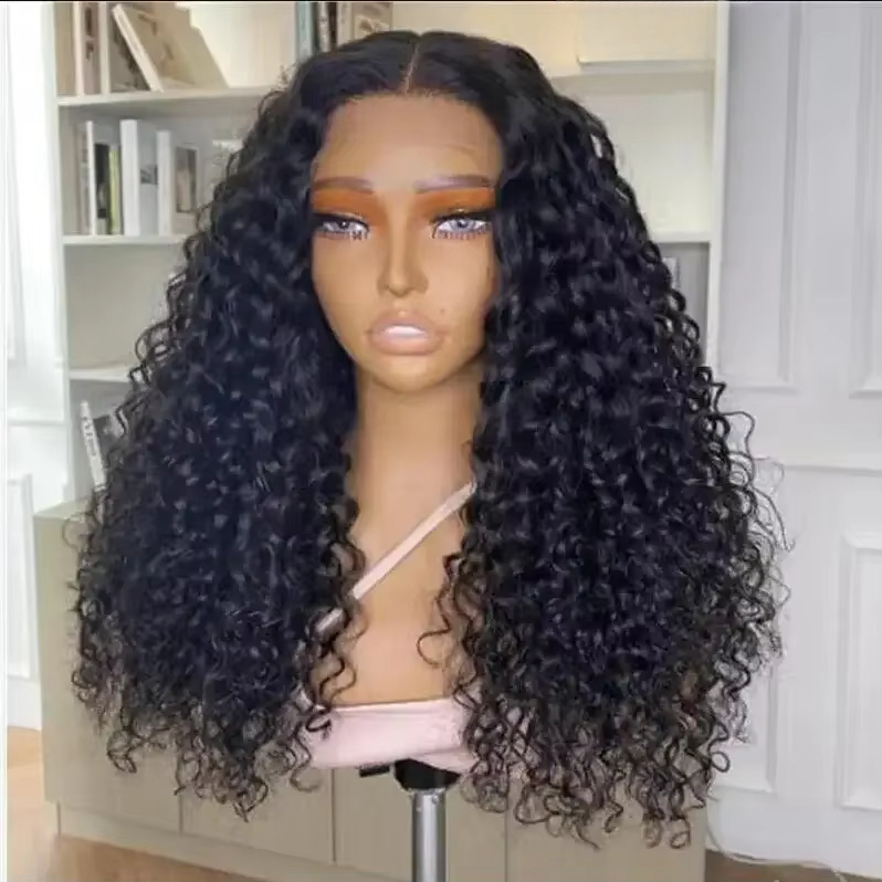 30 Inch 13X4 Deep Wave Lace Front Wigs 360 Water Wave Frontal Wig HD Lace Front Wigs Curly Human Hair Wig Synthetic Wig