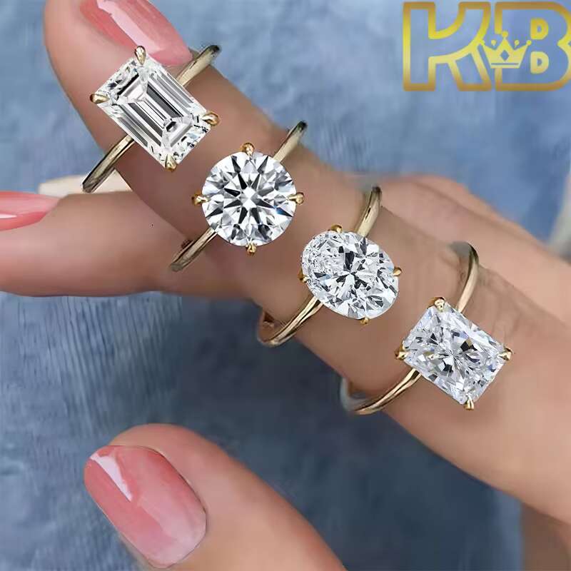 Iced Out Lab Grown Diamond Engagement Wedding 925 Sterling Silver Fashion Women Ring Wedding Fine Jewelry