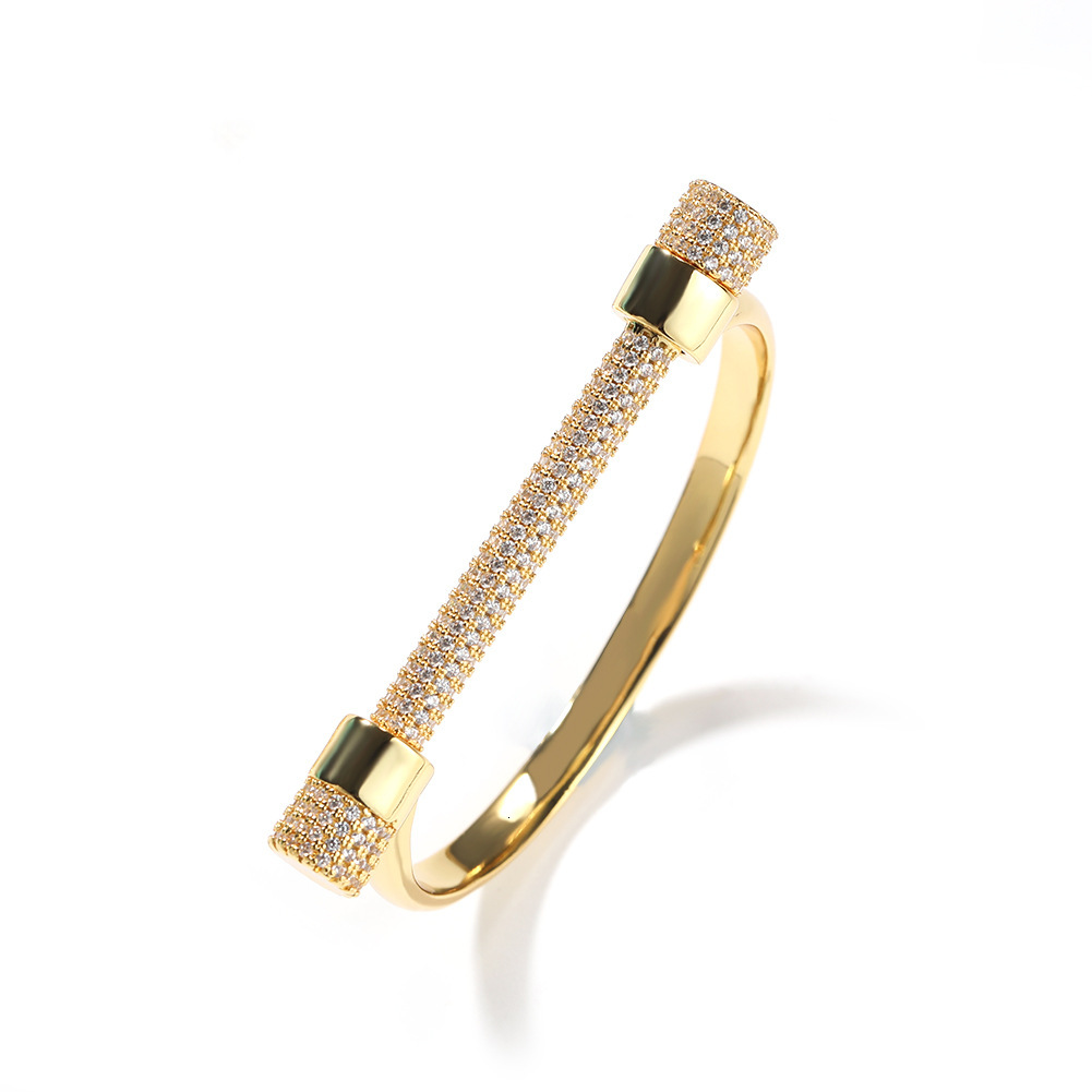 Luxury Jewelry Full Iced Out Horseshoe Bracelet Hip Hop Trendy Designer Statement Accessory Pass the diamond tester