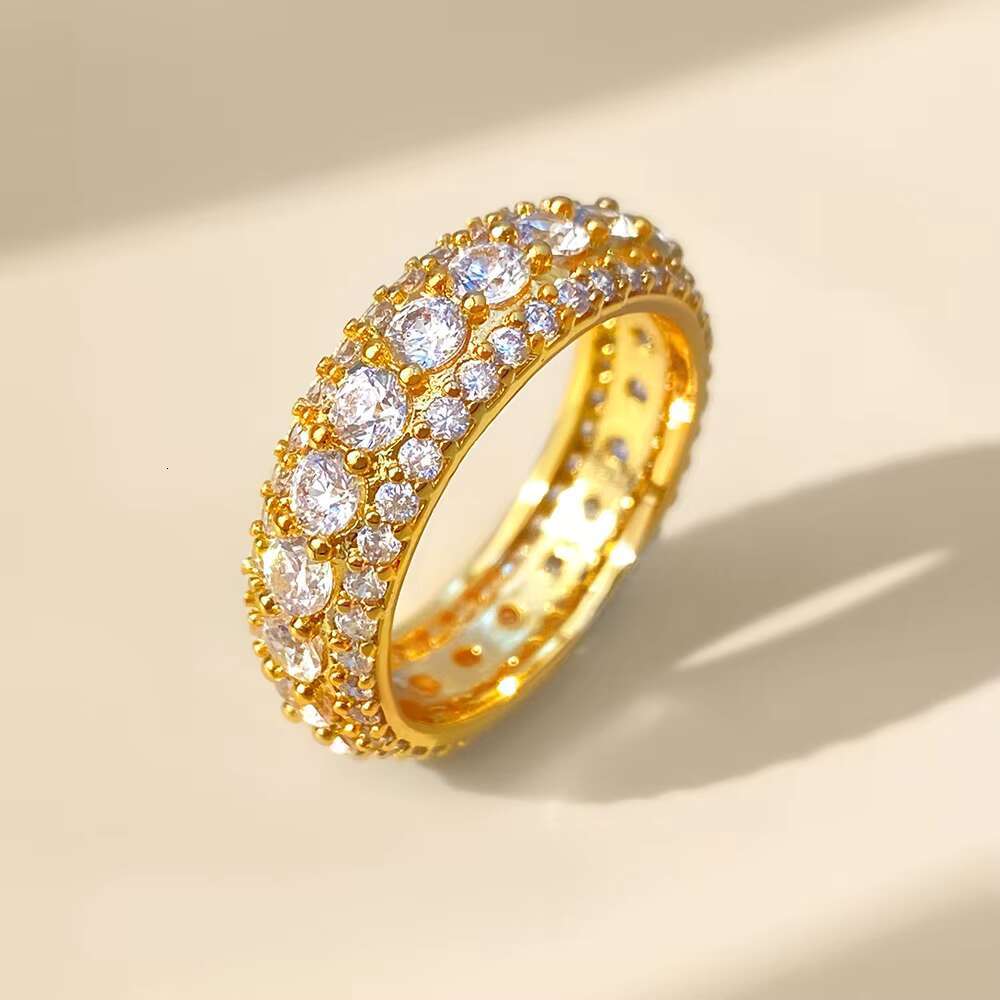 Mens Luxury 925 Sterling Silver Wedding Bands 14K Purity Whole White Zircon Gemstone Dainty Hip Hop Brilliant Cut for Weddings