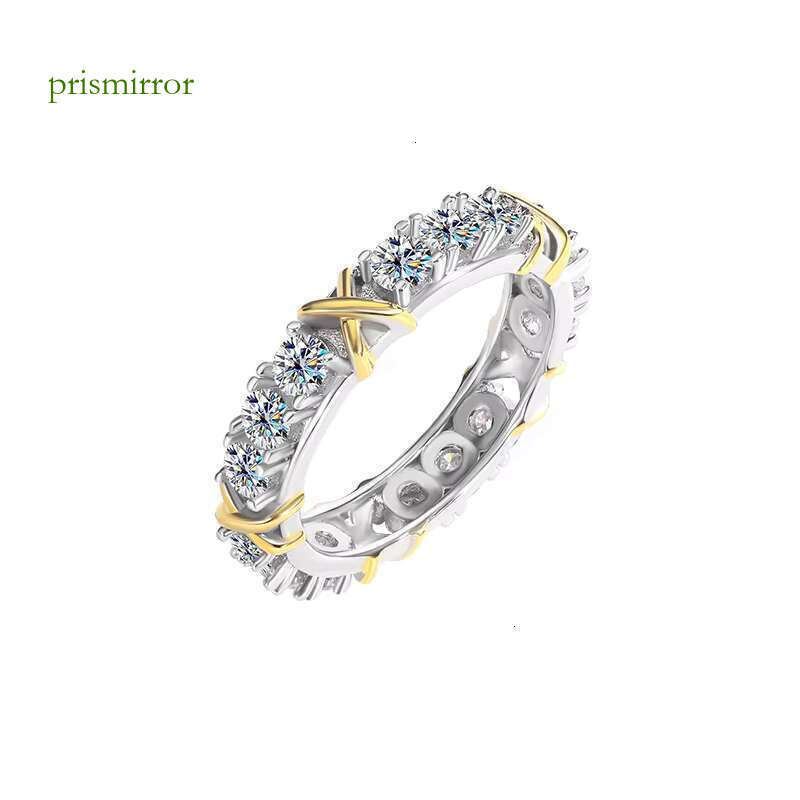 Dropshipping Customized Jewelry White Dia Stone 2mm/4mm Moissanite Engagement Eternity Band Rings for Women