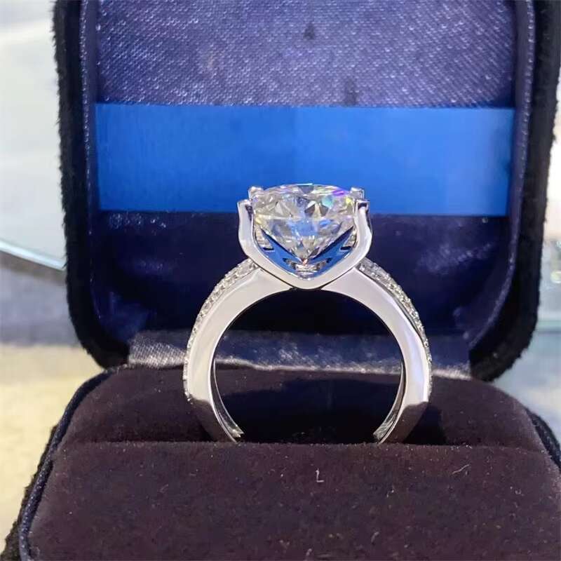 18K White Gold Plated Original 5 Ct Brilliant Cut Diamond Test Past D Color Moissanite Ring for Women Hot Sale Fine Jewelry