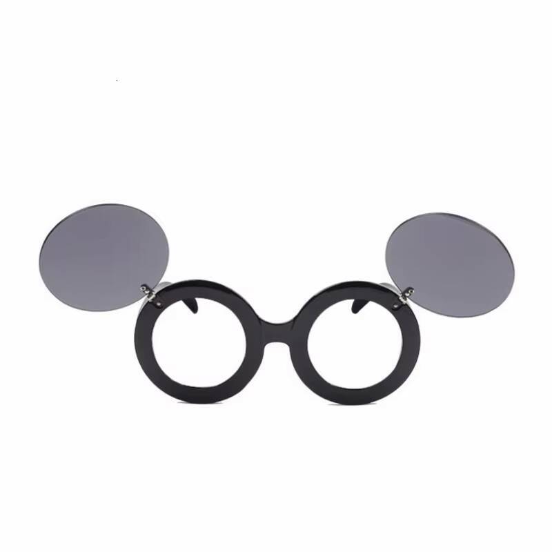 Ins Classic Fashion Chic Cute Funny Oval Steampunk Popular Gaga Flip Sunglasses Women Round Sexy Party Mouse Sun Glasses ddmyshoesvip