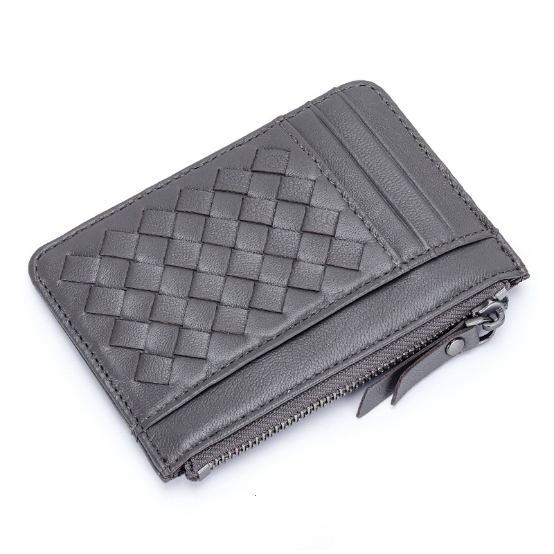 Card Holder Small Luxury Wallet Designer Wallet Women's Sheepskin Woven Ultra-thin Coin Purse Foreign Trade New Multi-functional Integrated ID Ho
