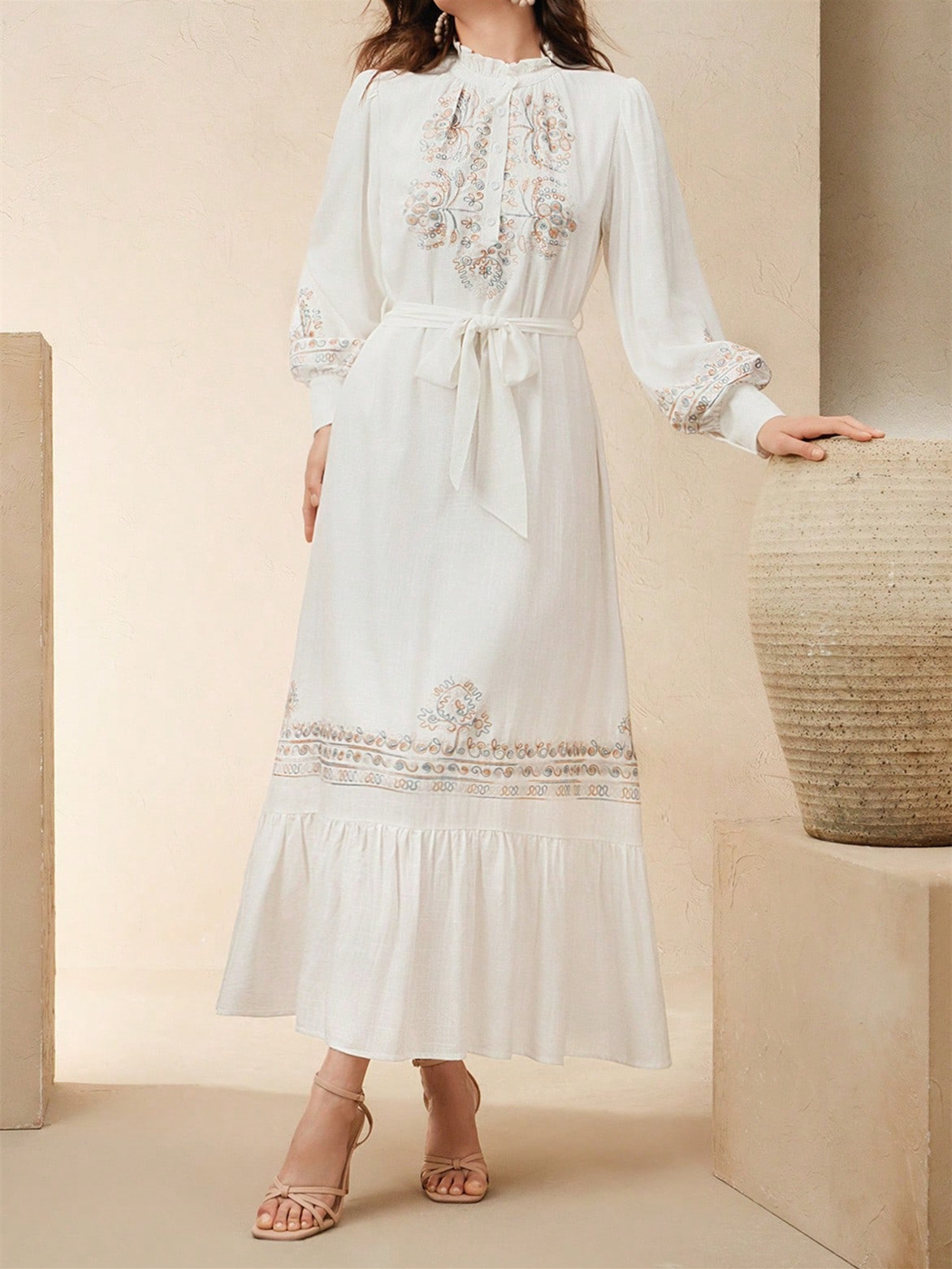 B631Spaghetti Strap Square Neck Plaid Shirred Maxi Dress