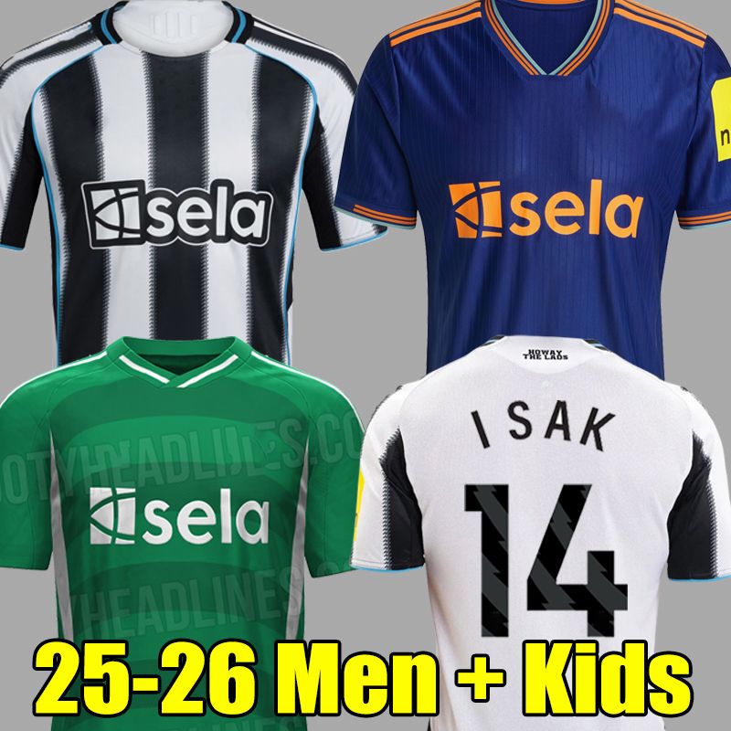 ISAK BRUNO G. NEwcaslTEs 25 26 unitedS soccer jerseys TONALI GORDON newcasteS 2025 2026 football shirts JOELINTON LIVRAMENTO NUFC jersey set Men Kids kit