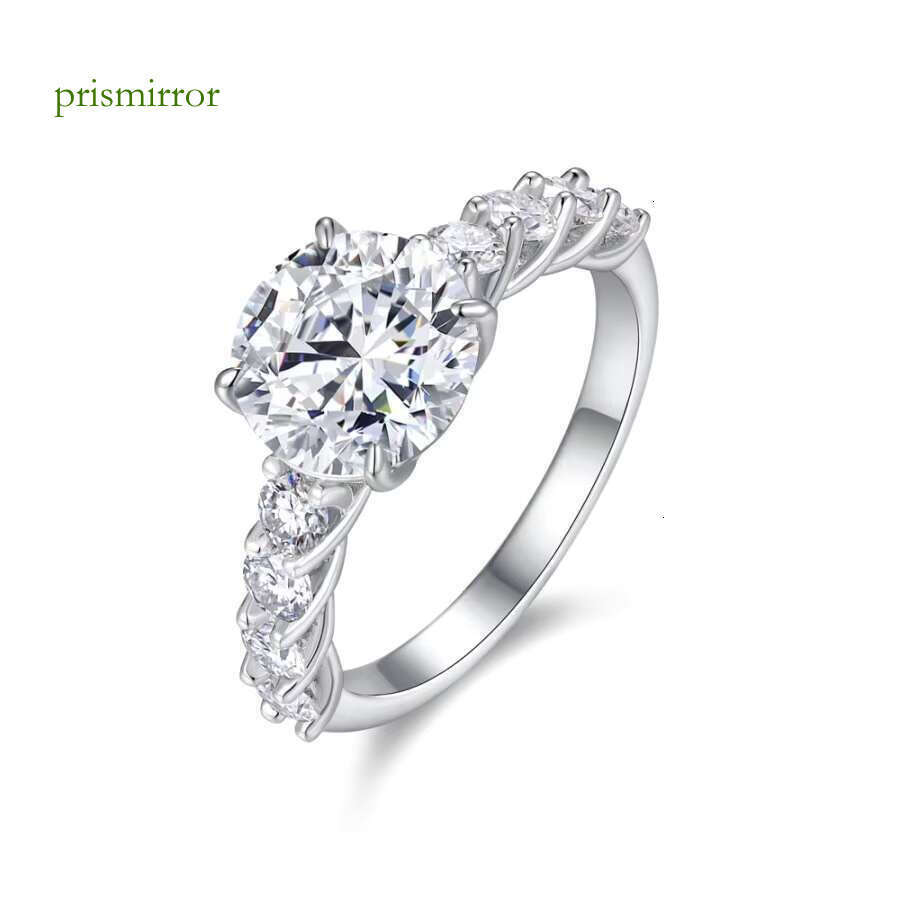 3.8ctw diatomaceous earth ring, pure silver jewelry, electroplated twisted handle type, budget friendly choice for women