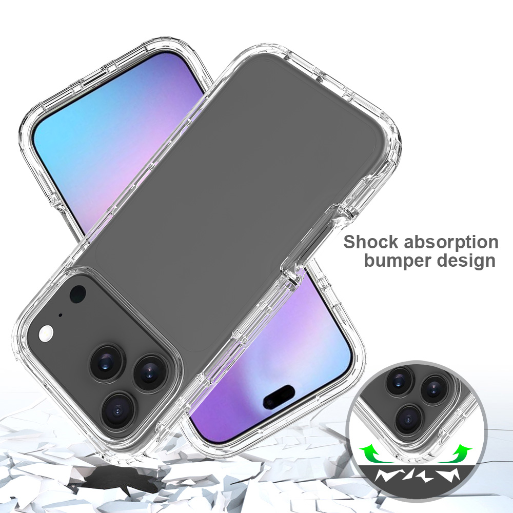Clear 3in1 Shockproof Cases For Iphone 17 Air 16 Pro Max 15 Plus 14 13 12 11 X XR XS MAX 8 7 6 Iphone17 Transparent Hard Plastic PC Soft TPU Mobile Ce