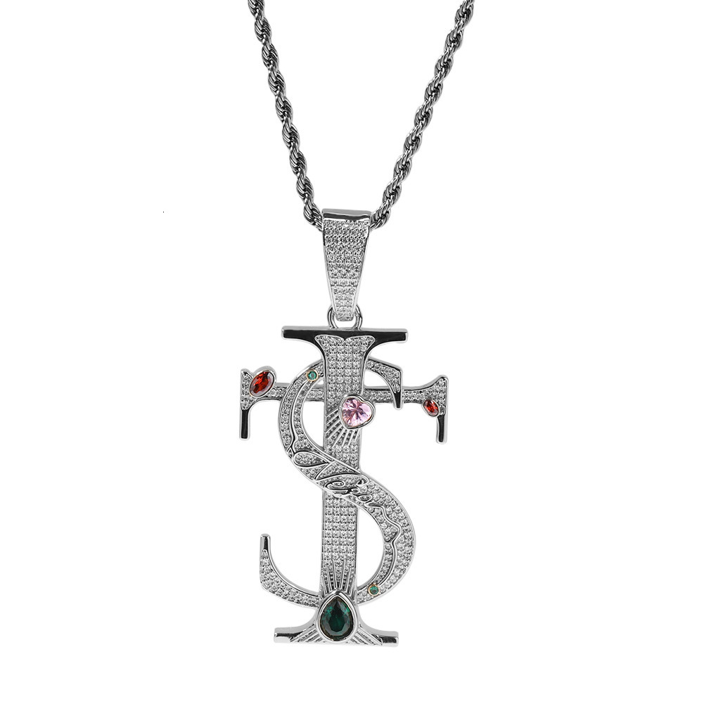 Luxury Jewelry High Quality Fashion TS Cross Pendant Necklace Men Trendy Versatile Iced Out Hip Hop Moissanite Accessory Pass the diamond tester