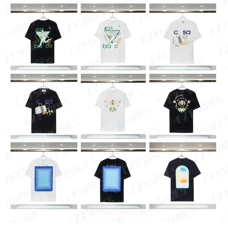 2025 casablancaly shirt Brand designer t shirt men tshirt Casas Blanca mens tees summer round neck sweat absorbing short sle eves Casas blanca tshirts