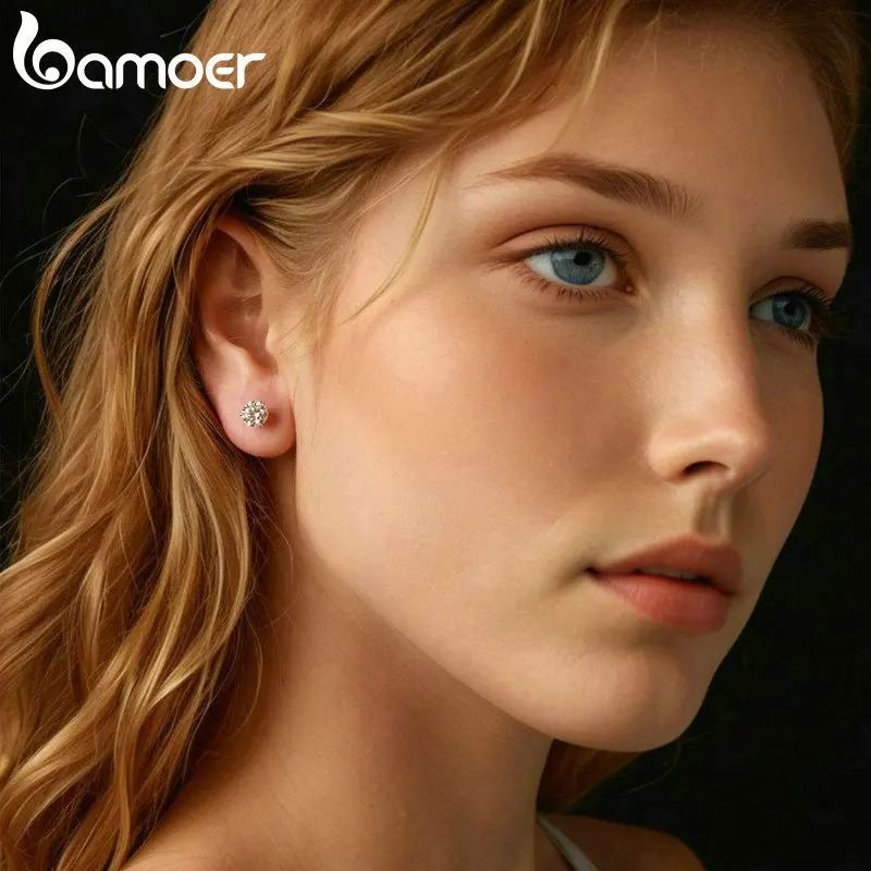 simple diamond VVS1 moissanite earrings designer for women men making of 925 sterling silver stud earrings screw back earring jewelry women valentines