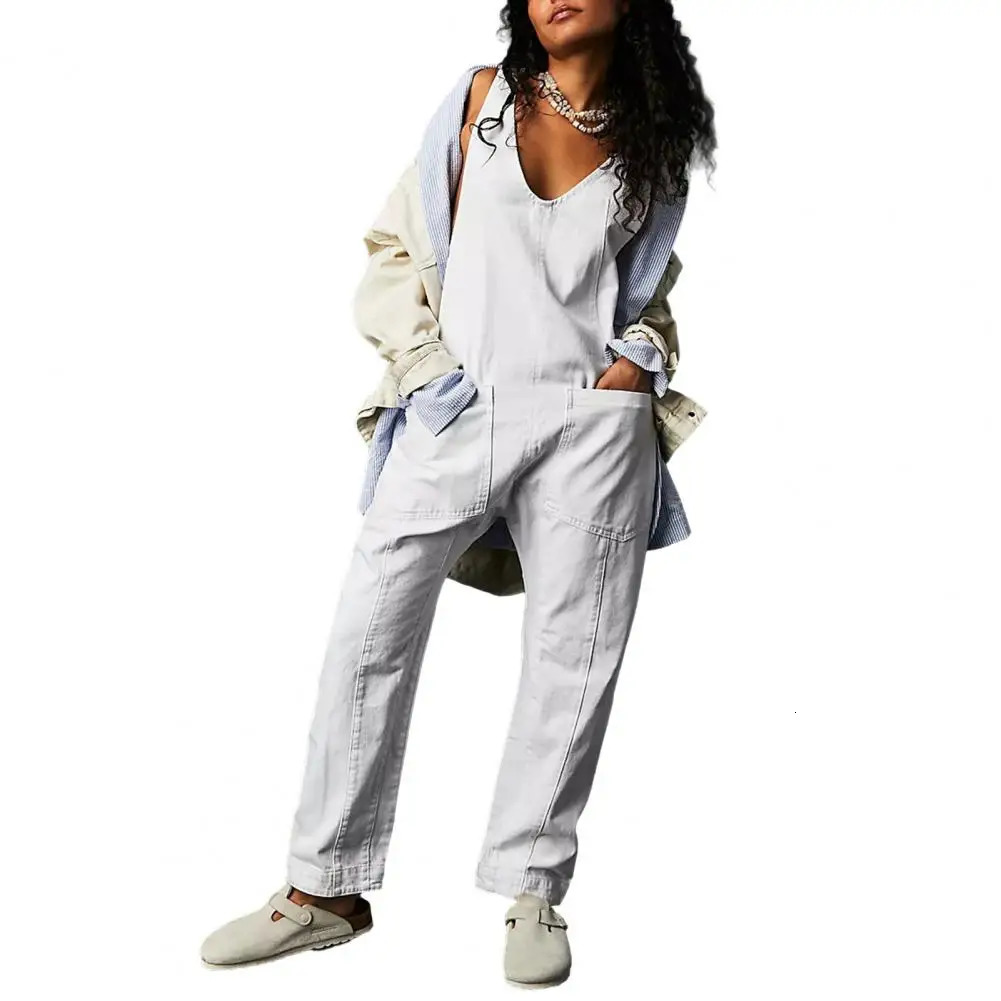 Women Denim Overalls Stylish Womens Bib with Adjustable Straps Pockets Casual Streetwear Jumpsuit for A Relaxed 250625