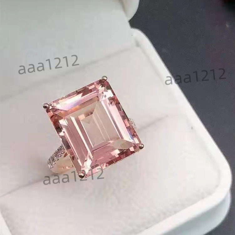 SGARIT Brand Hot Sale Gemstone Vintage Elegant Anniversary Gift18k Gold 15.3ct Natural Morganite Rings for Women