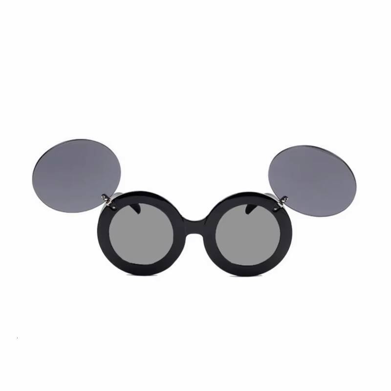 Ins Classic Fashion Chic Cute Funny Oval Steampunk Popular Gaga Flip Sunglasses Women Round Sexy Party Mouse Sun Glasses ddmyshoesvip