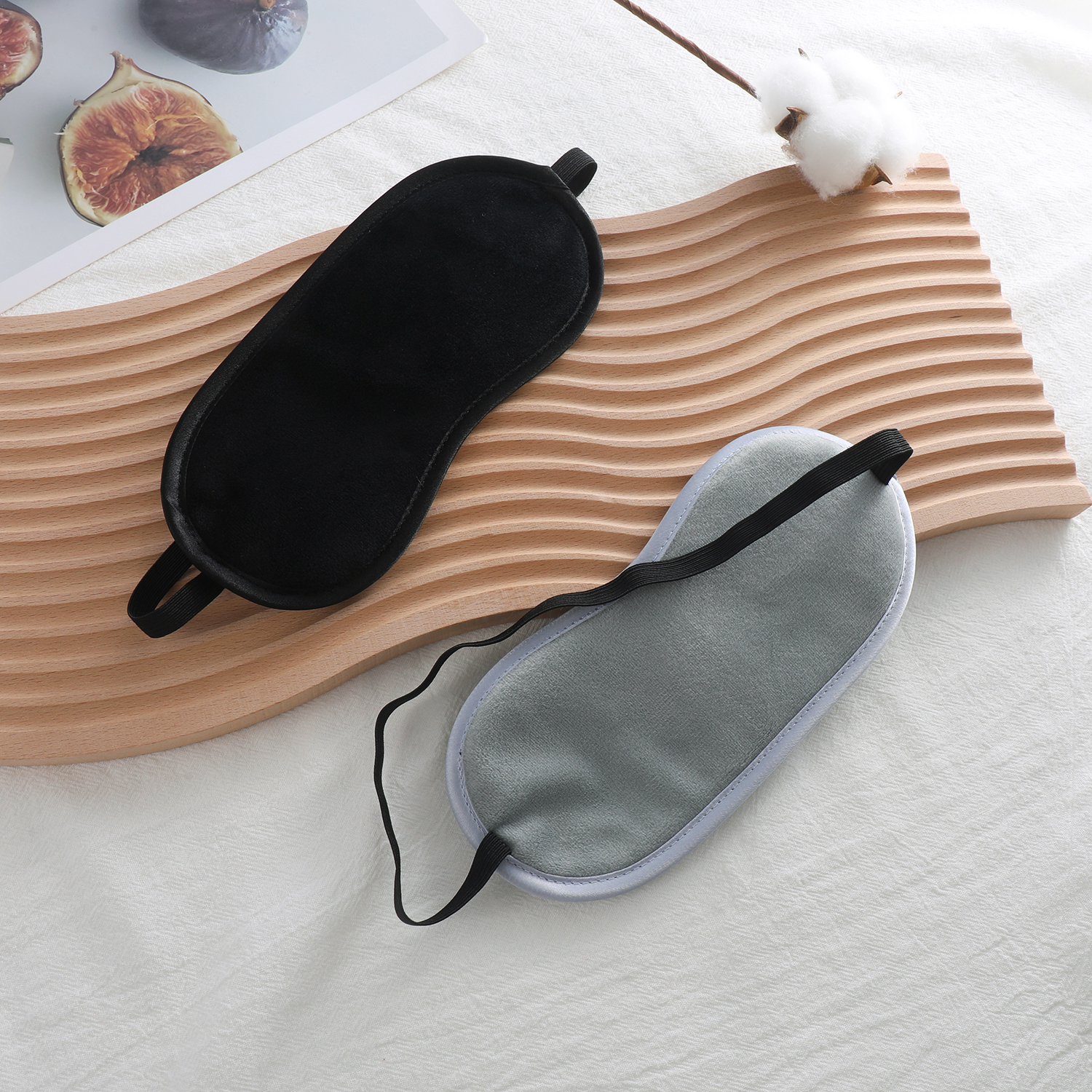 Solid-color eye mask, crystal, super soft, light-blocking sleep mask, aviation, outdoor, student nap time eye protection mask, with logo printed on it