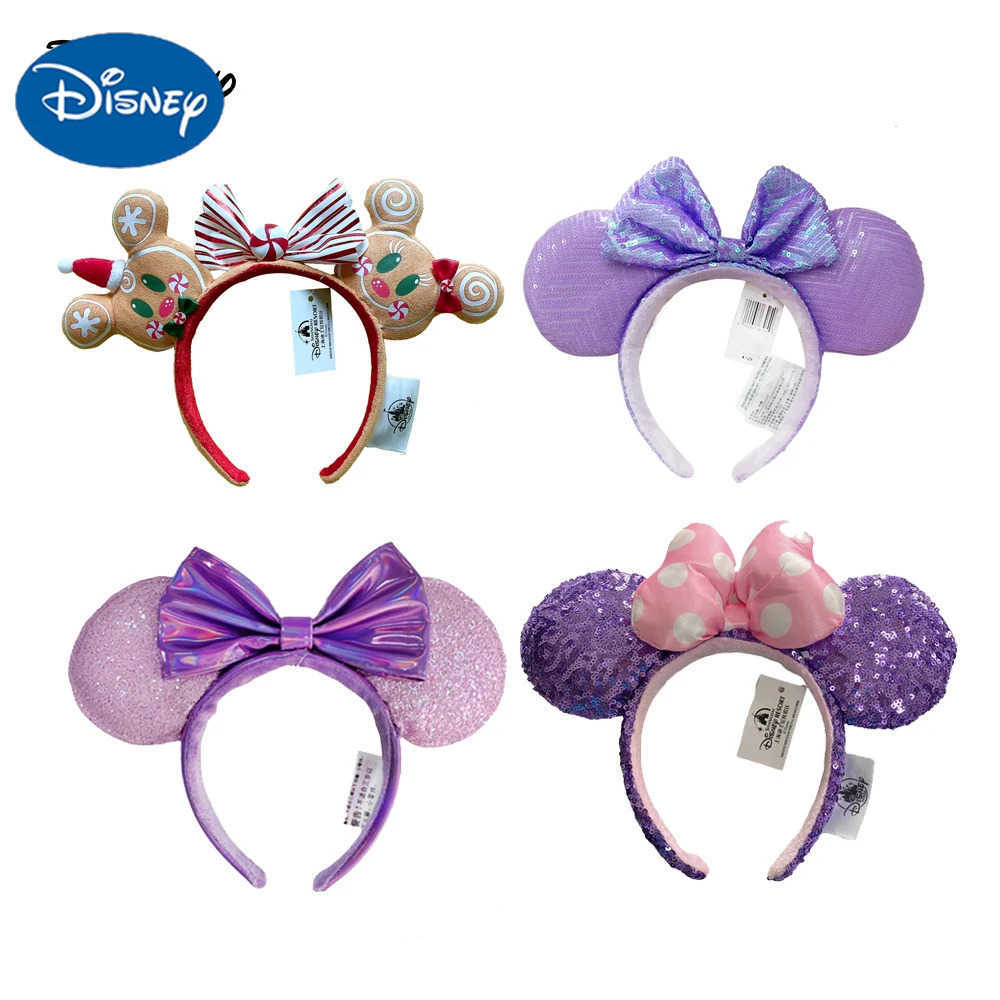 Disney New Disney Minnie Gingerbread Headband 3D Mickey Mouse Ears Christmas Hat Hair Hoop Hairband Party Headwear Girl Toy Gifts W250717