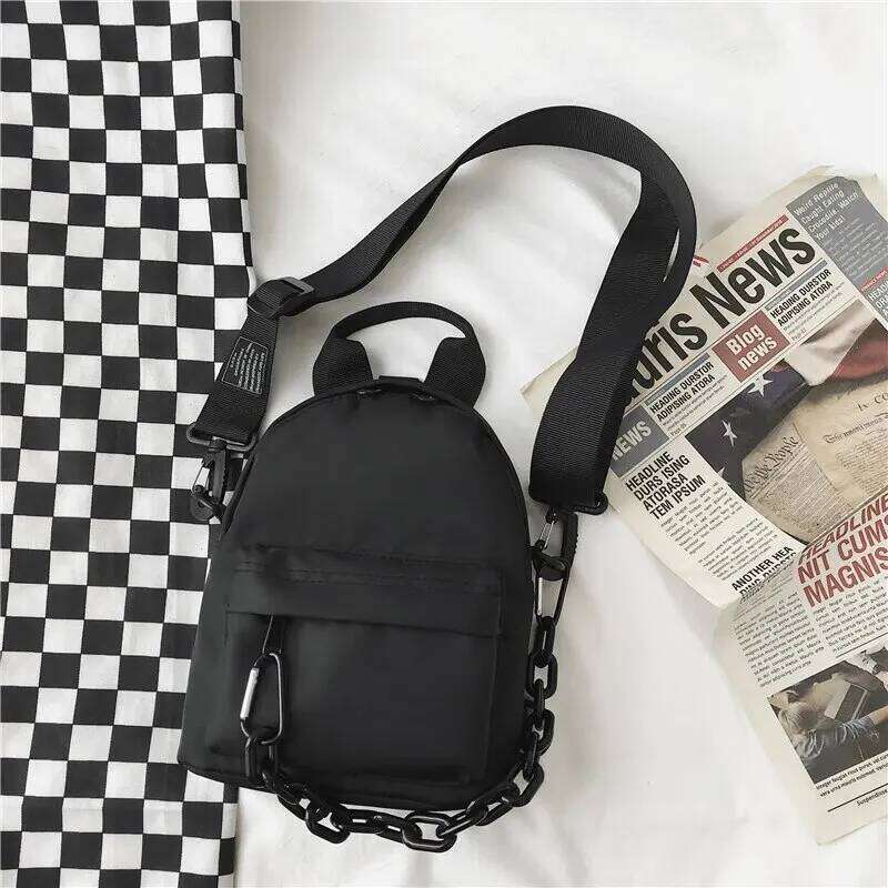 Solid Color Wide Strap Chest Versatile Single Shoulder Fashionable Crossbody Bag Handbag