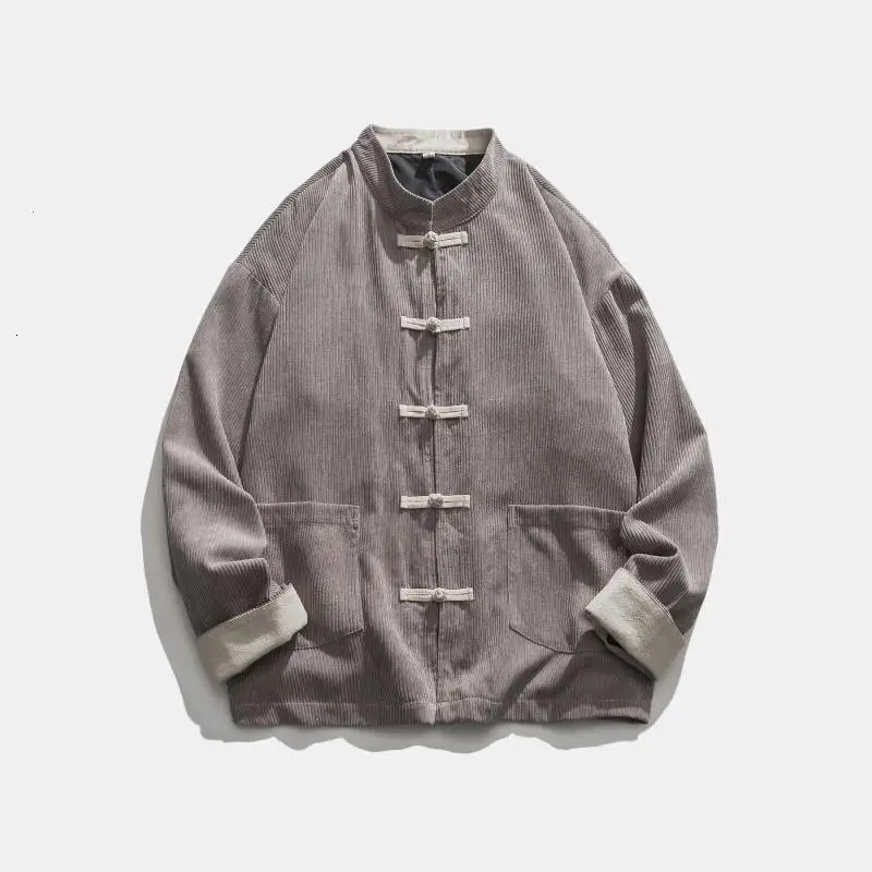 Autumn Chinese Style Corduroy Casual Tang Suit Men Coat Loose Casual Jackets Men Top Retro Zhongshan Suit China-Chic Coat 250628