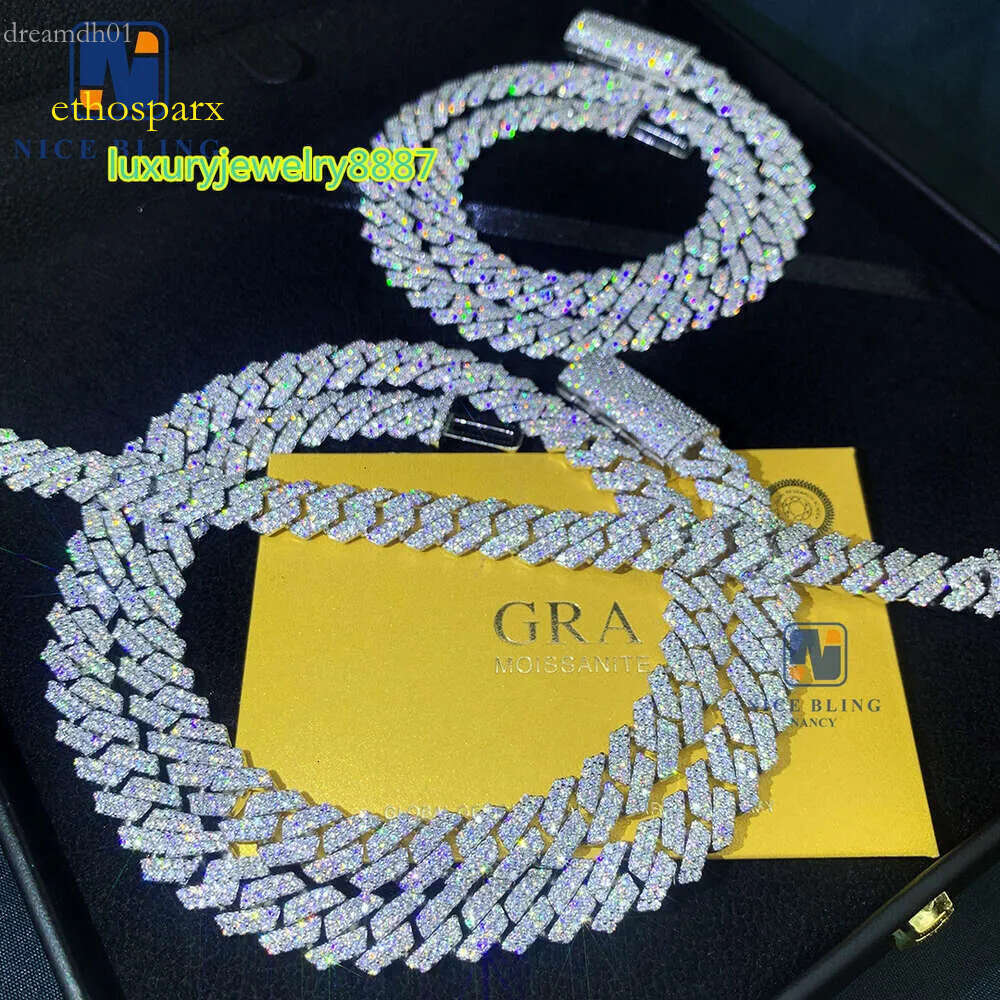 8mm 10mm hip hop necklace fashion style s vvs iced out jewelry moissanite dia cuban k chain
