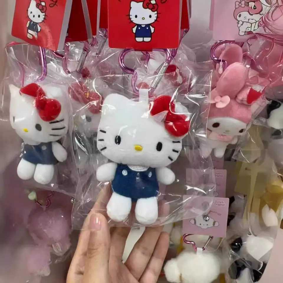 Sanrio Hello Kitty Plush Doll Keychain Love Knot Kitty Cat Cute Cartoon Plush Keychain Pendant Bag Accessories Giftsw250701
