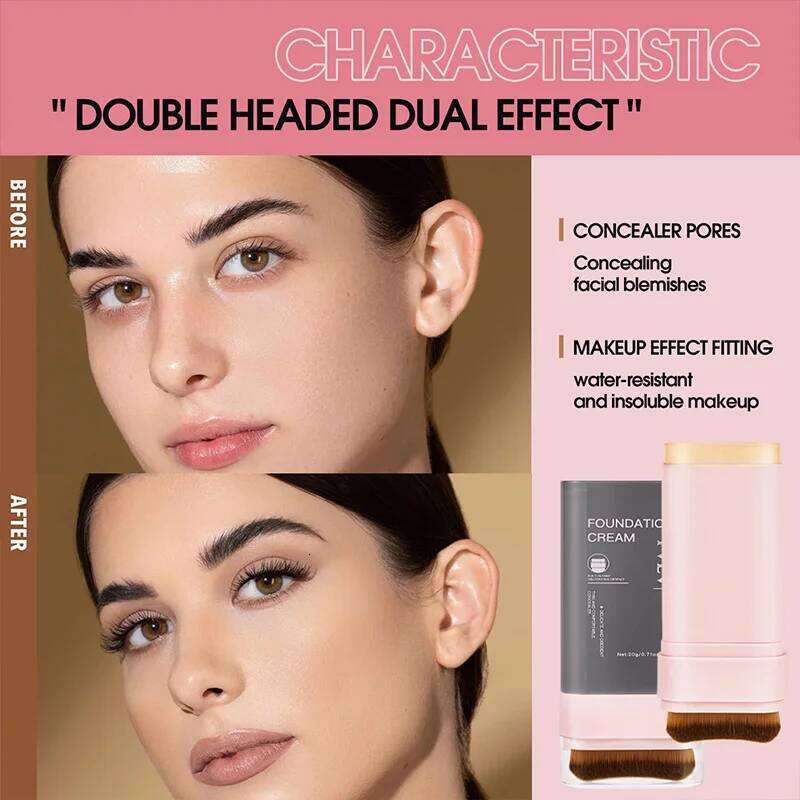 TV Concealing Foundation Stick: 5 Shades with Built-In Brush - Cream Finish, Lightweight and Waterproof Forla, X250701
