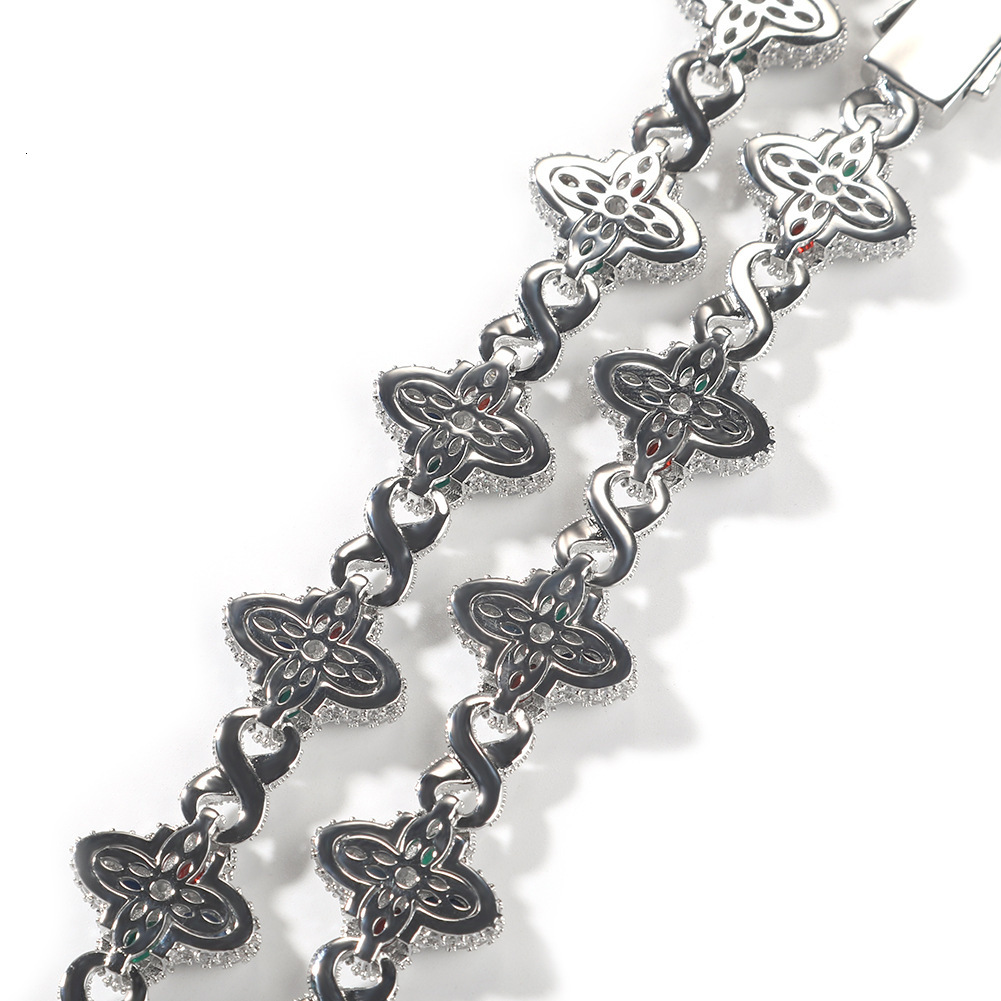 Premium Jewelry Infinity Bracelet Hip Hop Cool Guy Vibe Iced Out Clover Bracelet Luxury Fashion Pass the diamond tester