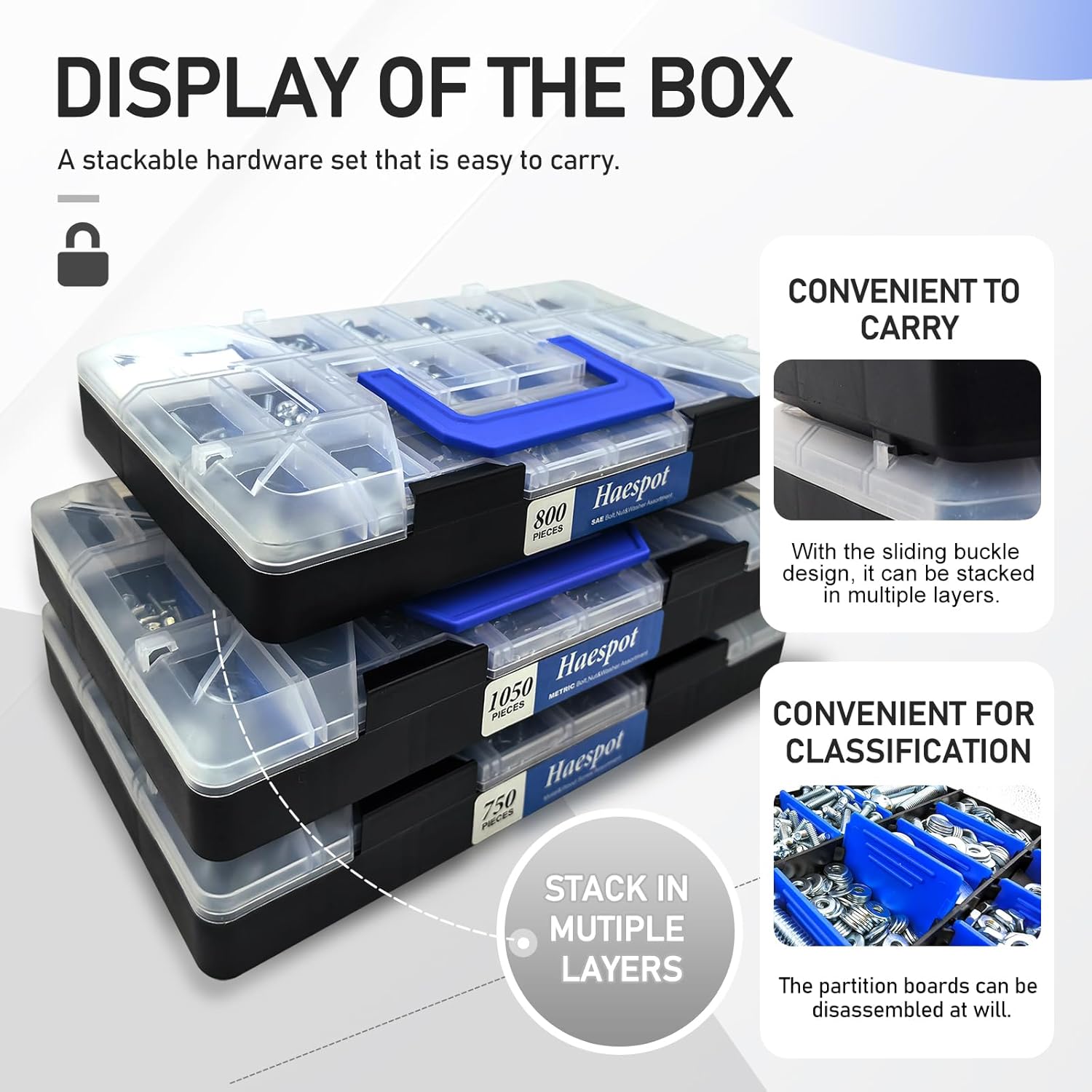 2600 Piece Bolt and Nut Hardware Assortment Kit with Diverse Bolts