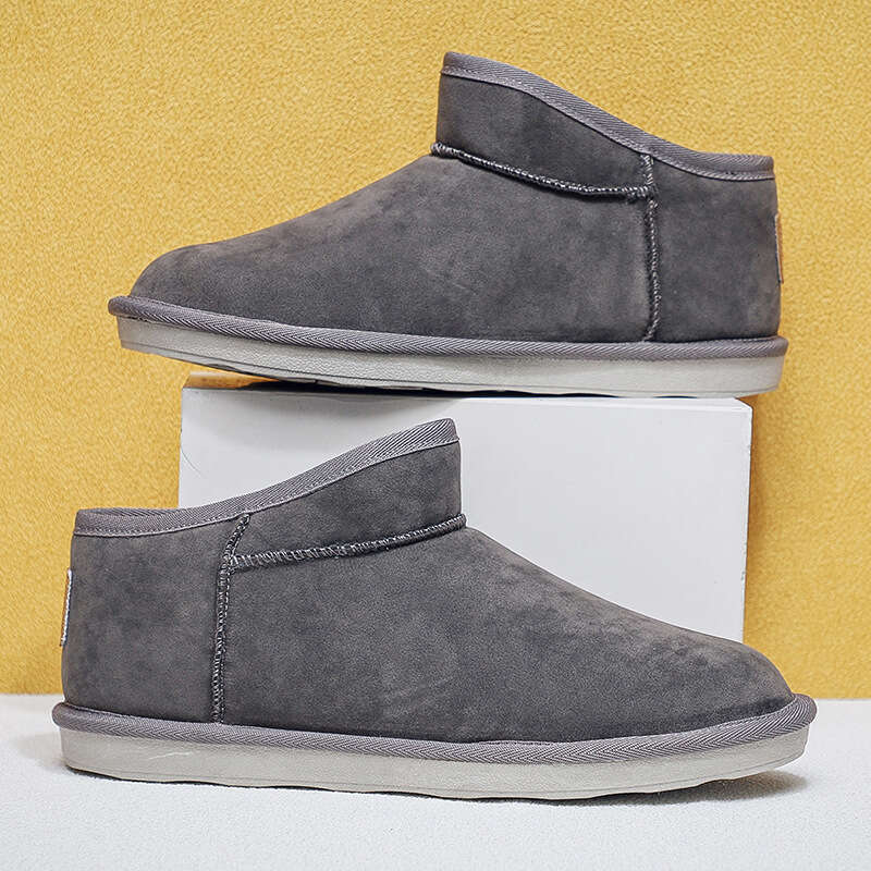 Snow Winter Fleece Lined Thickened Warm Leather and Wool Integrated Cotton free shipping big size Large Size Shoes Non-Slip Men's Boots