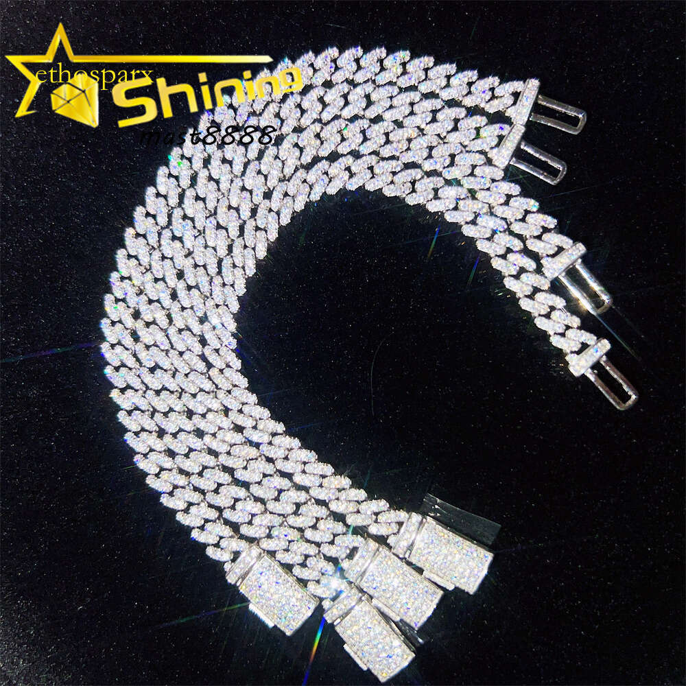 Hot Selling Pass Tester Sterling Sier Hip Hop 6mm 8mm Iced Out Vvs Moissanite Dia Cuban Link Bracelet