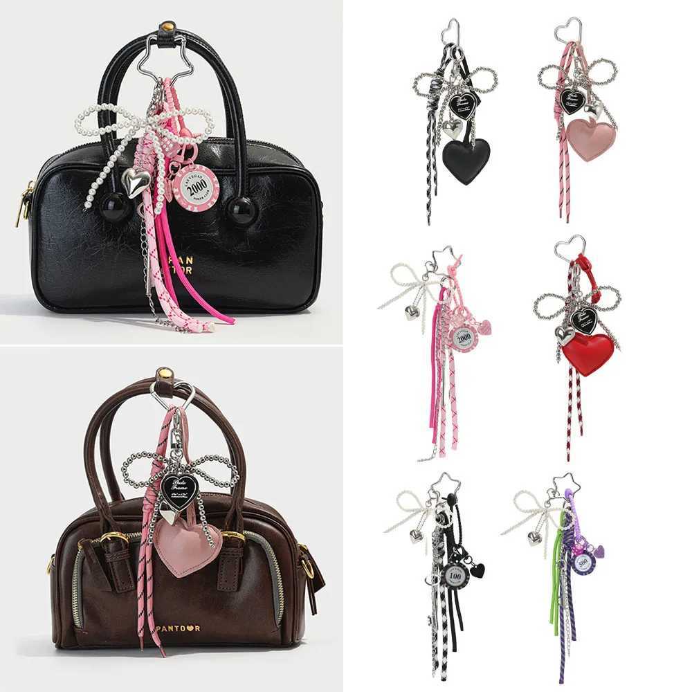 Y2k Bag Pendant Woven Ropes Keychain Baseball Cover Love Hanging Buckle Phe Ornament Hand Pendant Bag Accessories Y250701