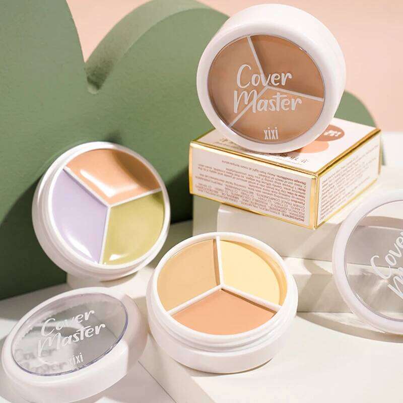 3 colors Concealer Dark Circles Corrector high coverage Green Nose Contour Shading Cream Palette Face Base Beauty Korean Makeup X250701