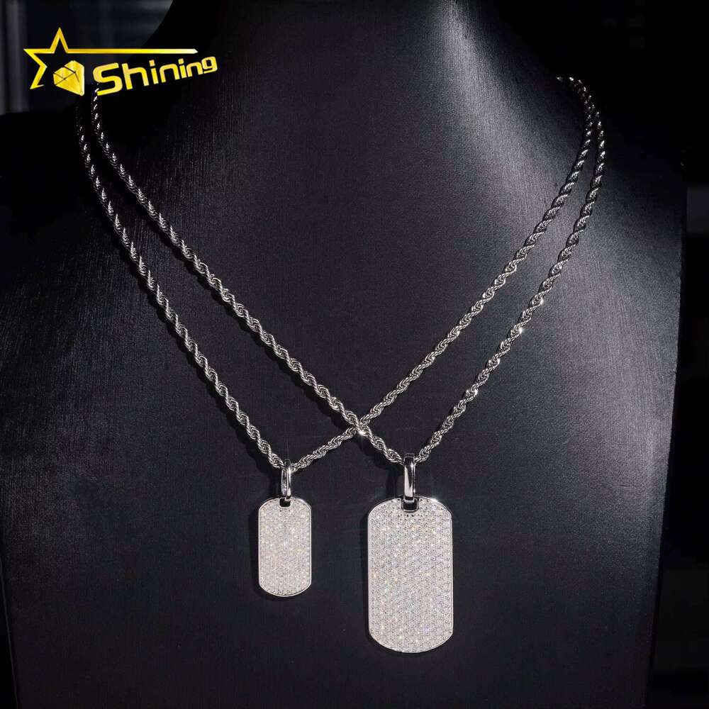 Factory Wholesale Price Hip Hop Jewelry Sterling Sier D Color VVS Moissanite Iced Out Pendant Necklace Dog Tag