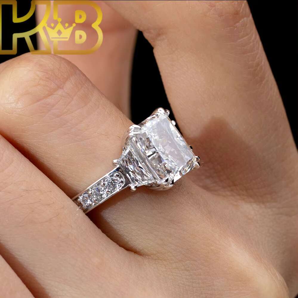 Customizable Lab Grown Diamond Halo Ring Silver 925 HPHT Synthetic Diamond Bridal Set Luxury Wedding Band With IGI Certificate