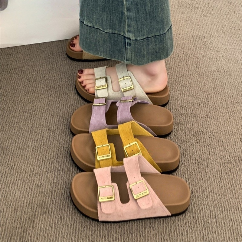 free Shipping Thick soled shoes cool slippers women summer outdoor wear high-end feel height increasing beach sandals