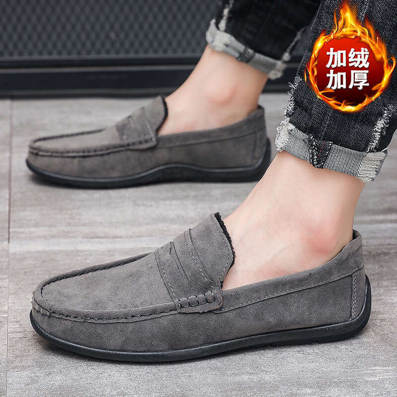 free shipping big size Winter Loafers with Cotton Lining Warmth, Men's Casual Shoes, Slip-On Loafers, One-Step-On Shoes for Men