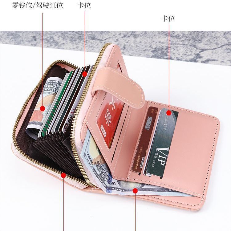 Designer Free Shipping 2025 New Women's Wallet Quilted European And American Style Small Wallet Short Student Coin Wallet Multi Card Slot Women&#