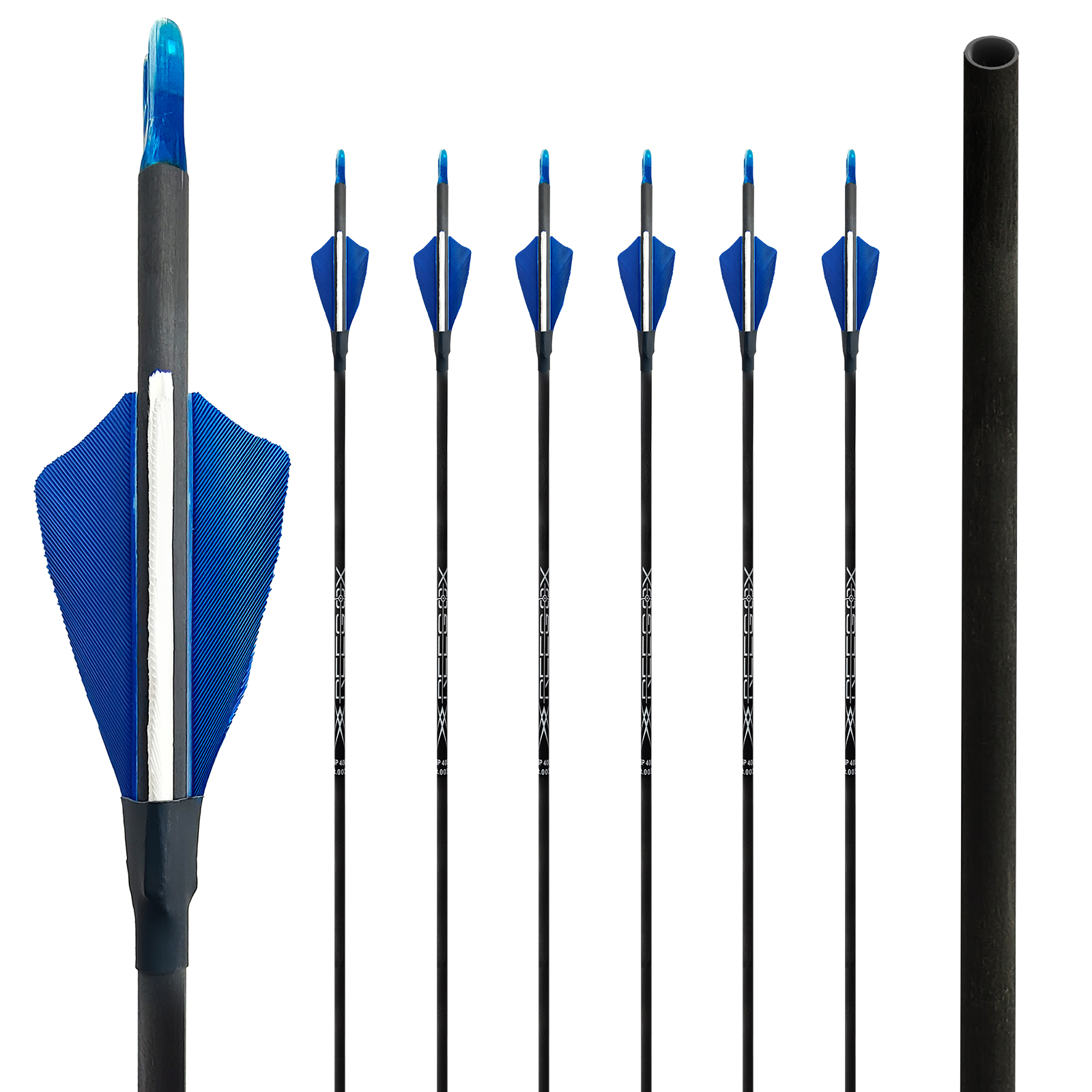 6Pcs 31inch Hunting Arrows Turkey Feathers 4.2mm Carbon Archery Practice Arrows for Recurve Bow & Compound Bow Spine 350-1500 Arrows (Without Arrowhea