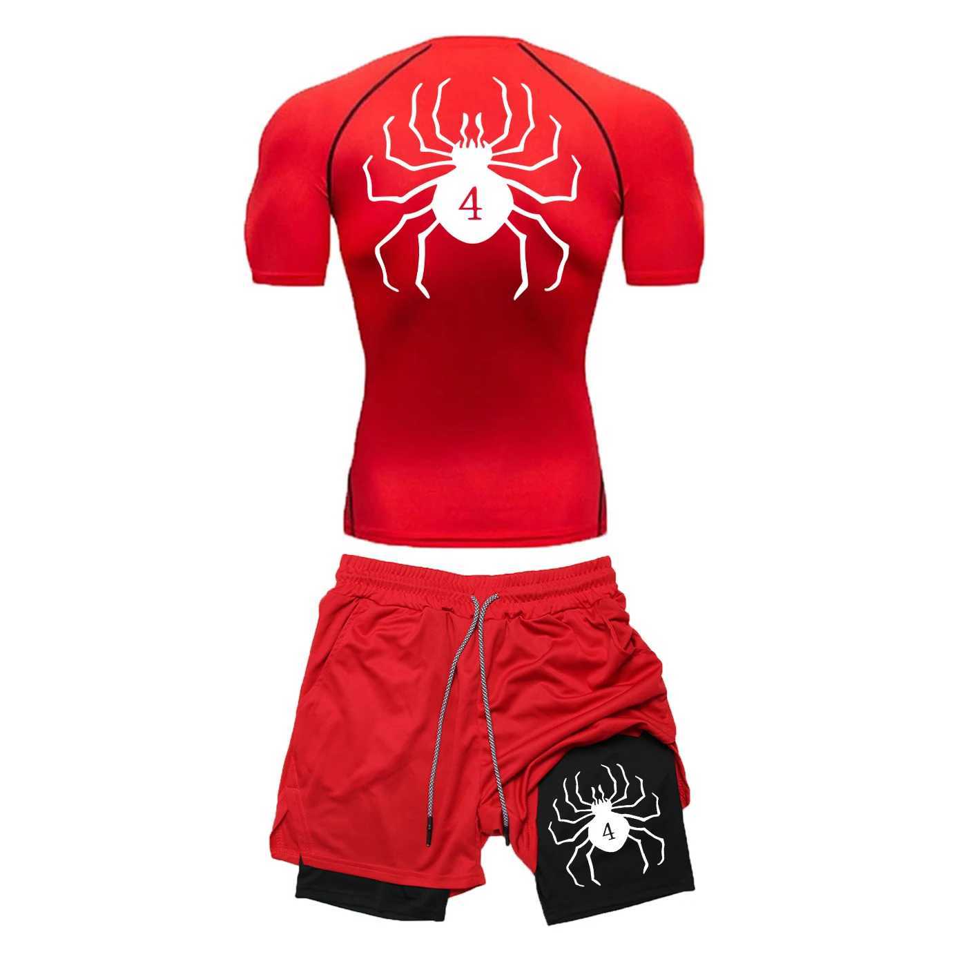 Anime Hunter X Hunter Compression Shirt Set Performance Set Mens Athletic Workout Quick Dry T+ Bilayer Shorts X250701