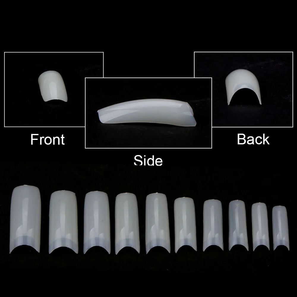 Nail Capsules 500pcs/Box Artificial Nail Tips Full Cover Nails Tips Acrylic Transparent Nail Capsules French Manicure False Nail 250701