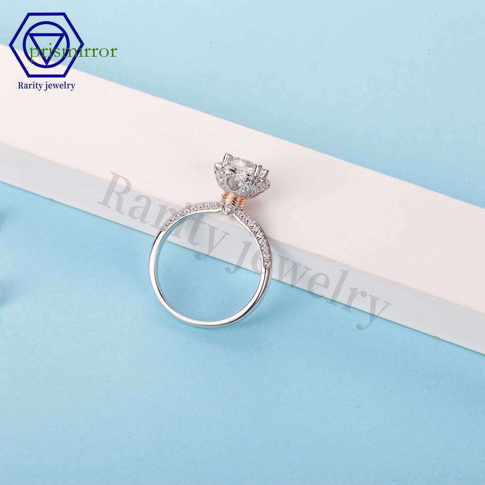 Rare moissanite jewelry hip-hop simple wedding pound silver chilled women's ring exquisite gift