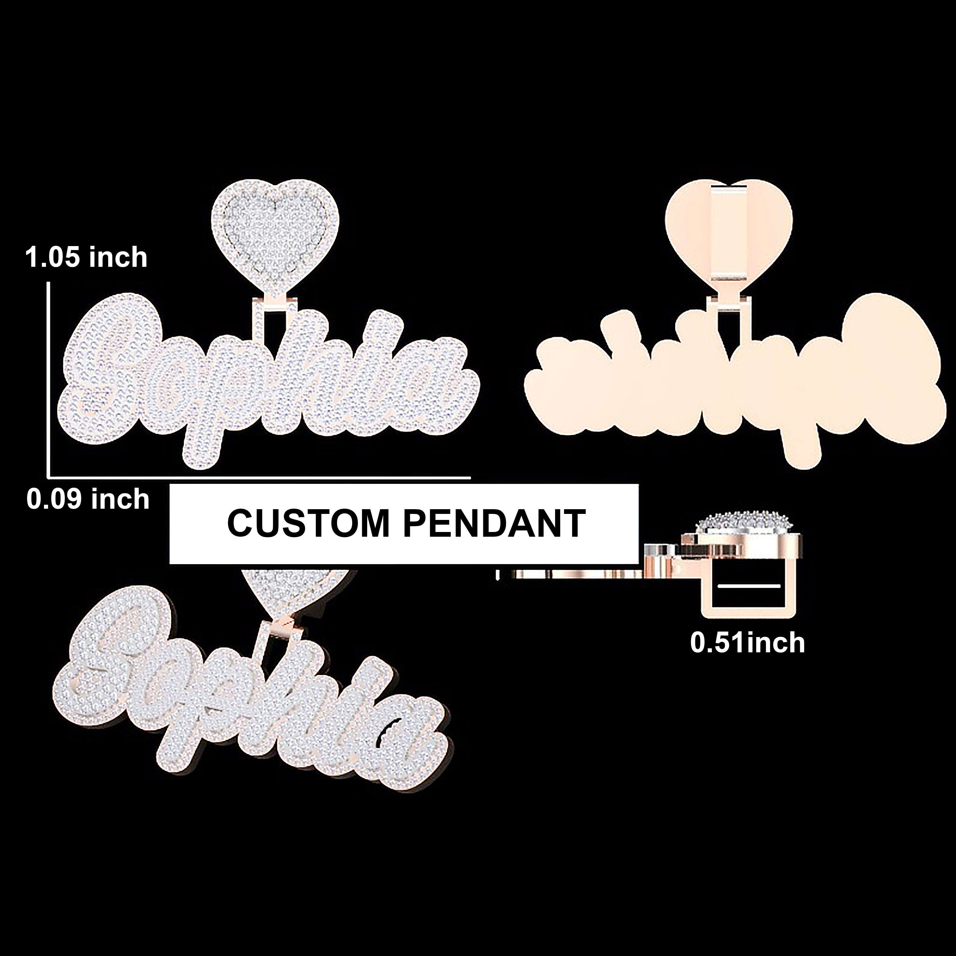 Hip Hop Moissanite Pendant Letter Name Custom 925 Silver Buss Down VVS Iced Out Diamond Pendant