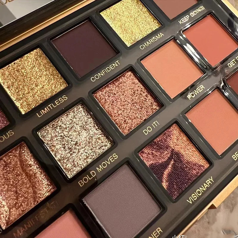 Golden 18 Color Eye Shadow Palette Pearl Rose Gold black punk style Pearlescent Flow Glitter Matte Eyeshadow Palette Makeup 250624