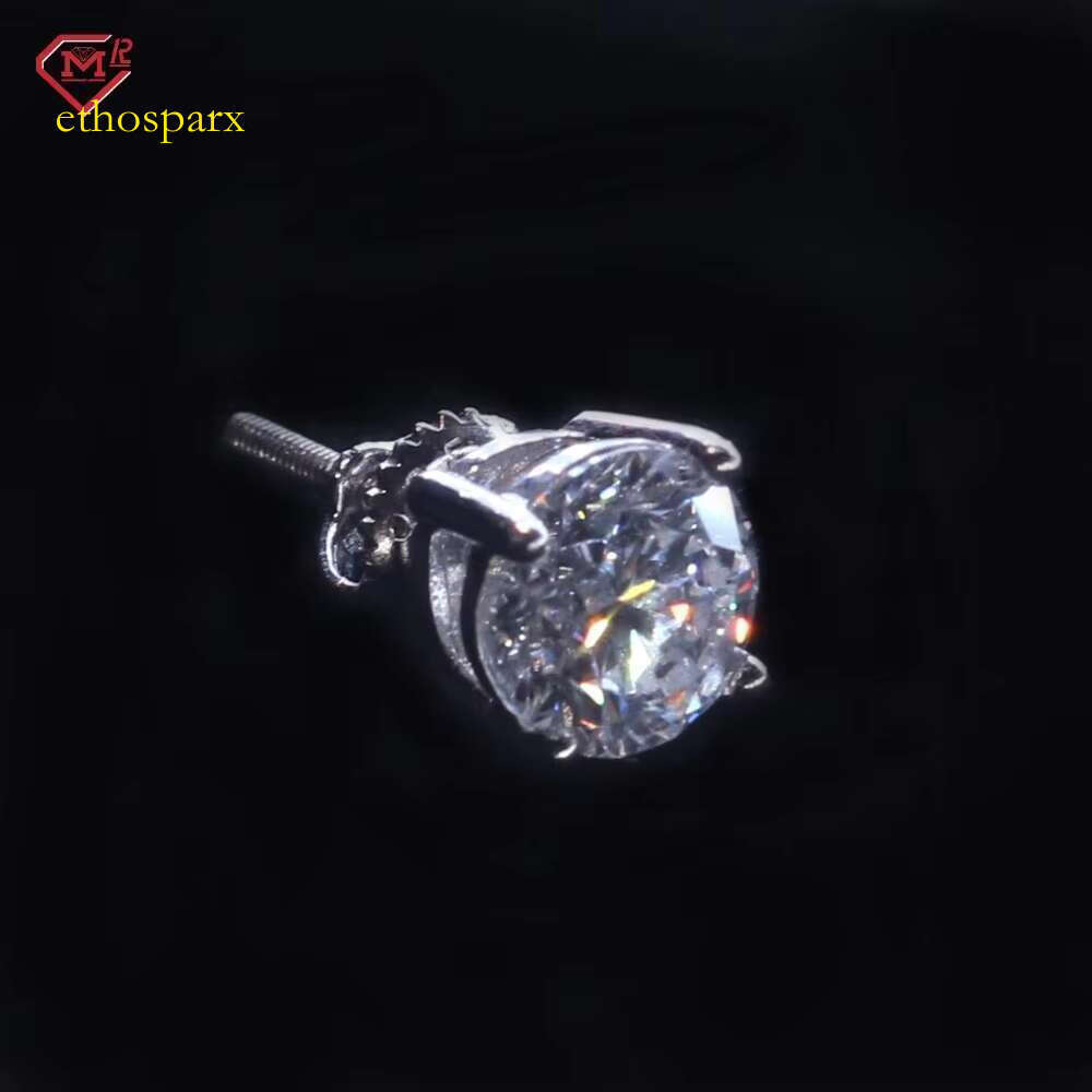 High Quality Hip Hop 3-8mm VVS GRA Certificated Screw Back Moissanite Earrings