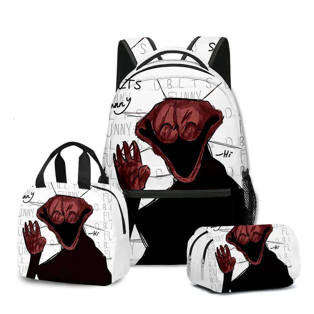 Novelty Fashion Cook phenomenon 3D Printed 3pcs/Set Student School Bags Laptop Daypack Backpack Lunch bag Pencil Case