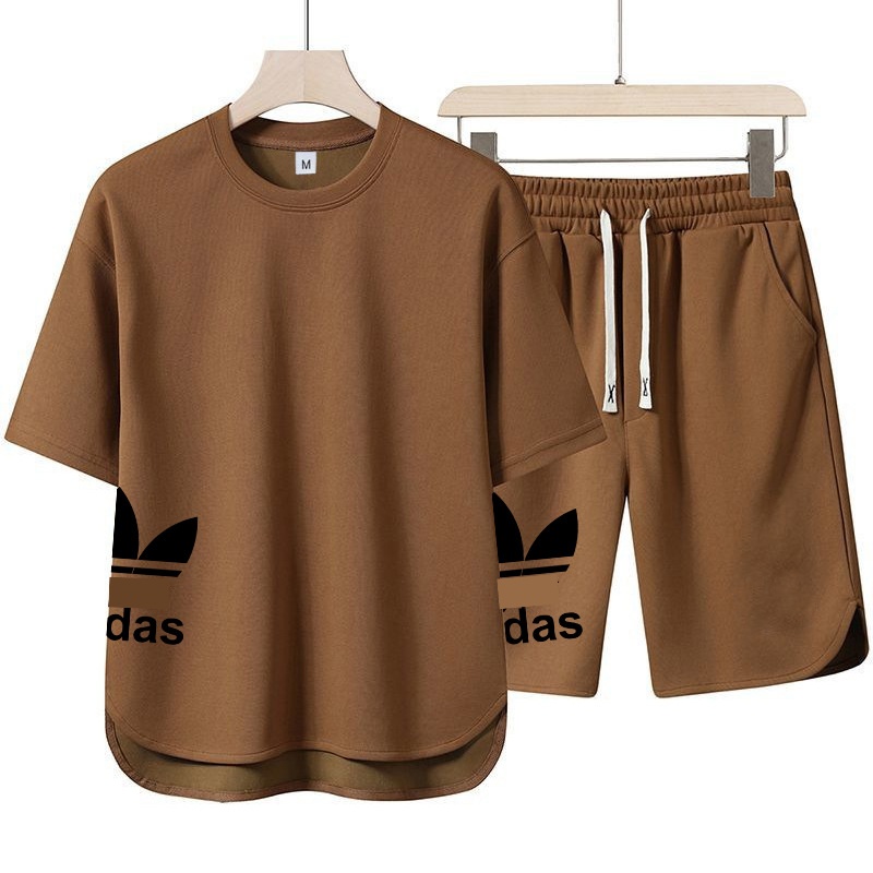 Men's Tracksuits Summer 2025 Pullover Sportswear Set Fashionable Basketball Casual Short-sleeved T-shirt Shorts Two-piece