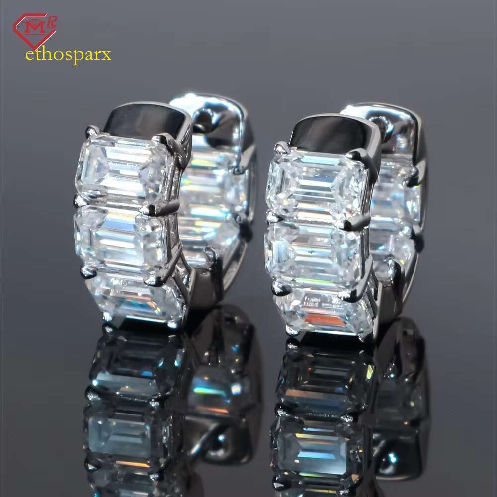 Hip hop silica circle S sier GRA certified round wedding earrings