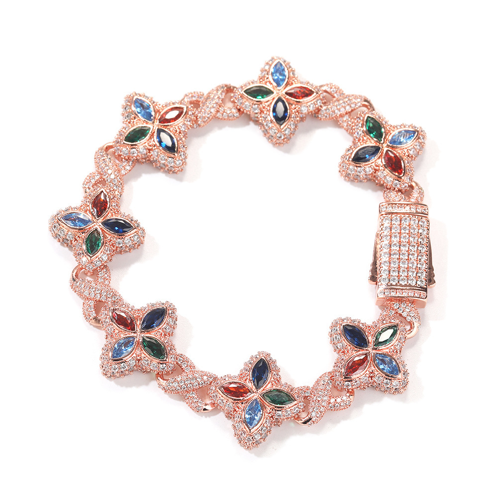 Premium Jewelry Infinity Bracelet Hip Hop Cool Guy Vibe Iced Out Clover Bracelet Luxury Fashion Pass the diamond tester