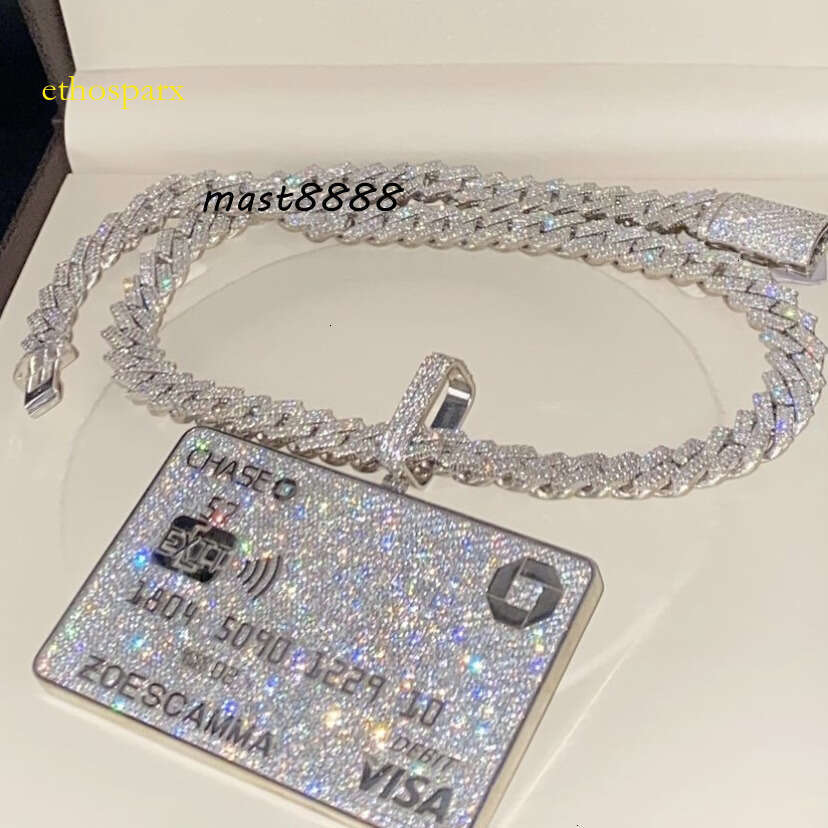 Buss Down Iced Fully Vvs Moissanite Dia Men Sterling Large Sier Custom Hip Hop Pendant