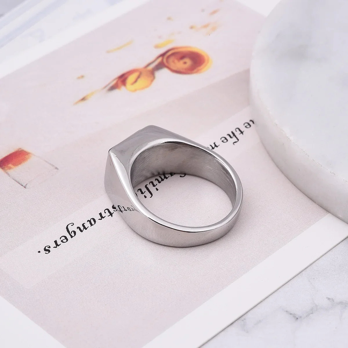 R3363 Mens/Women High Quality 316L Stainless Steel Onyx Party Rings Fashion Trend Jewelry 250701